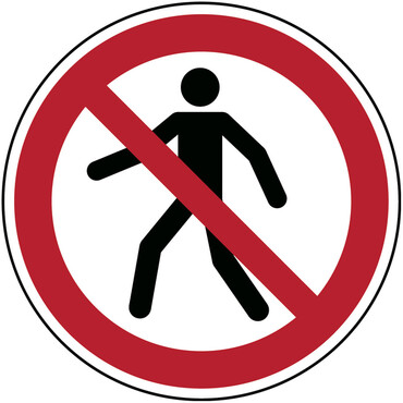 ISO - Veiligheidspictogram - Verboden voor voetgangers